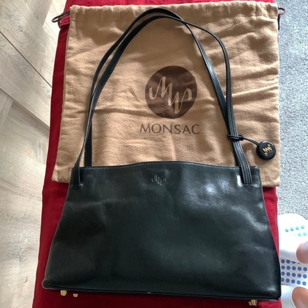 MONSAC Vintage Black Shoulder Purse / Bag